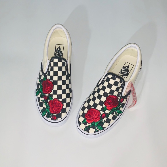 Checkered Embroidery Rose vans - Picture 4 of 4